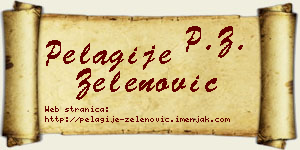 Pelagije Zelenović vizit kartica